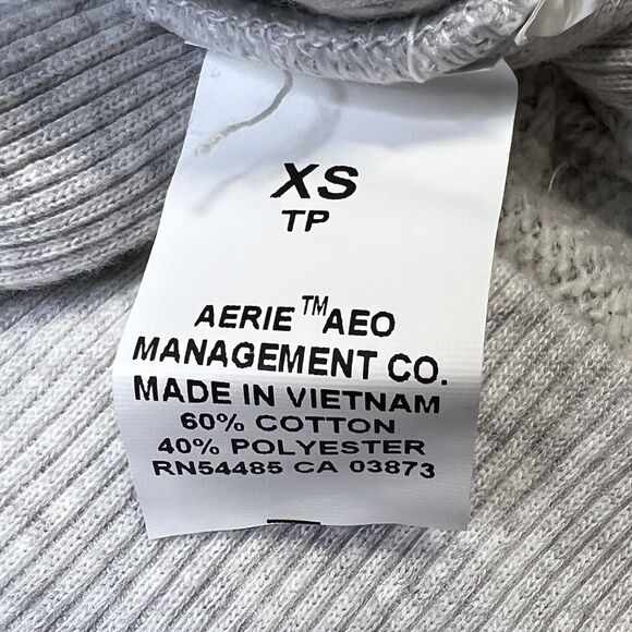 Aerie Sweatshirt Womens XS Gray Camo Boxy Side Slits Oversized Pullover NEW - Picture 9 of 9